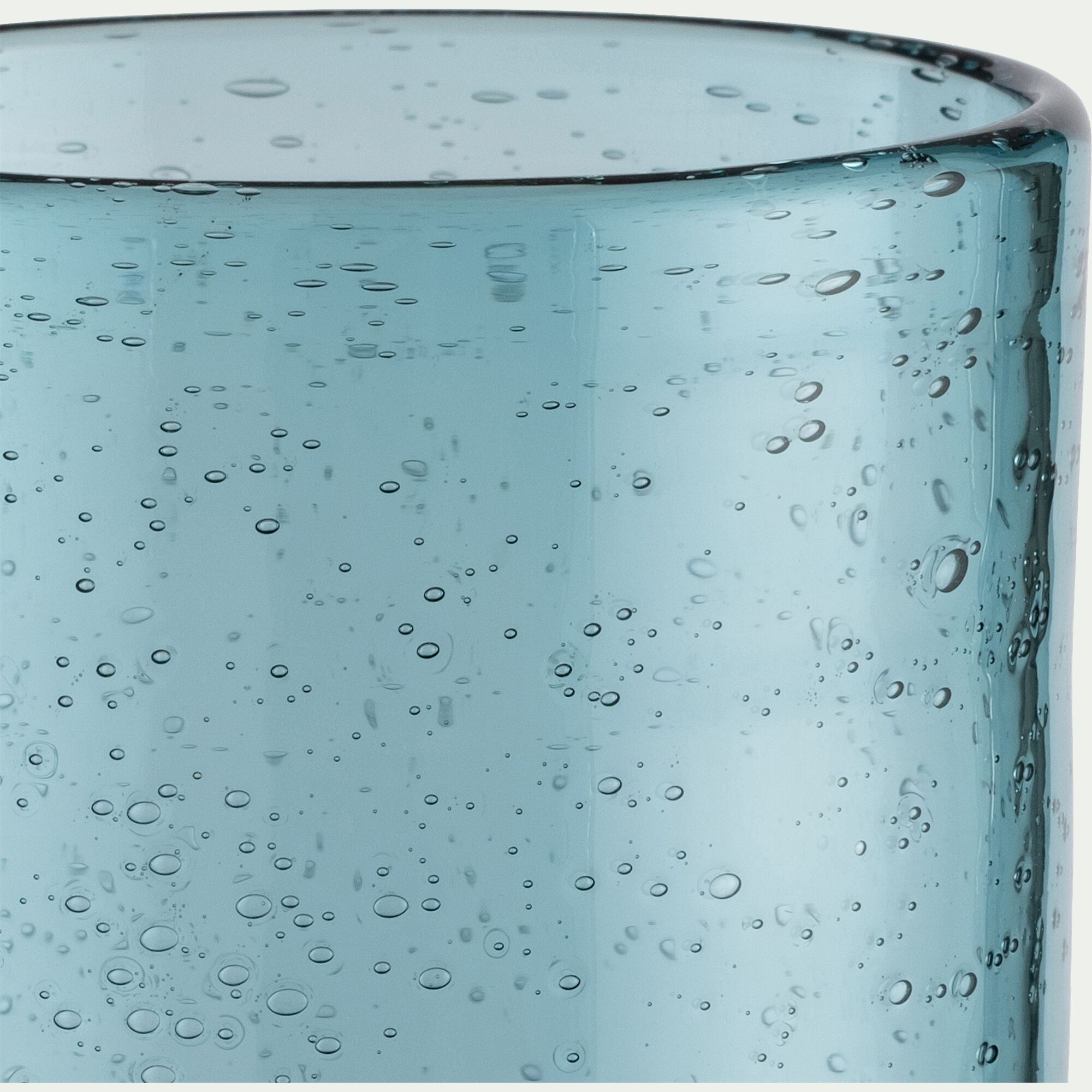 GOULADO - Verre à pied en verre bullé 25cl - bleu