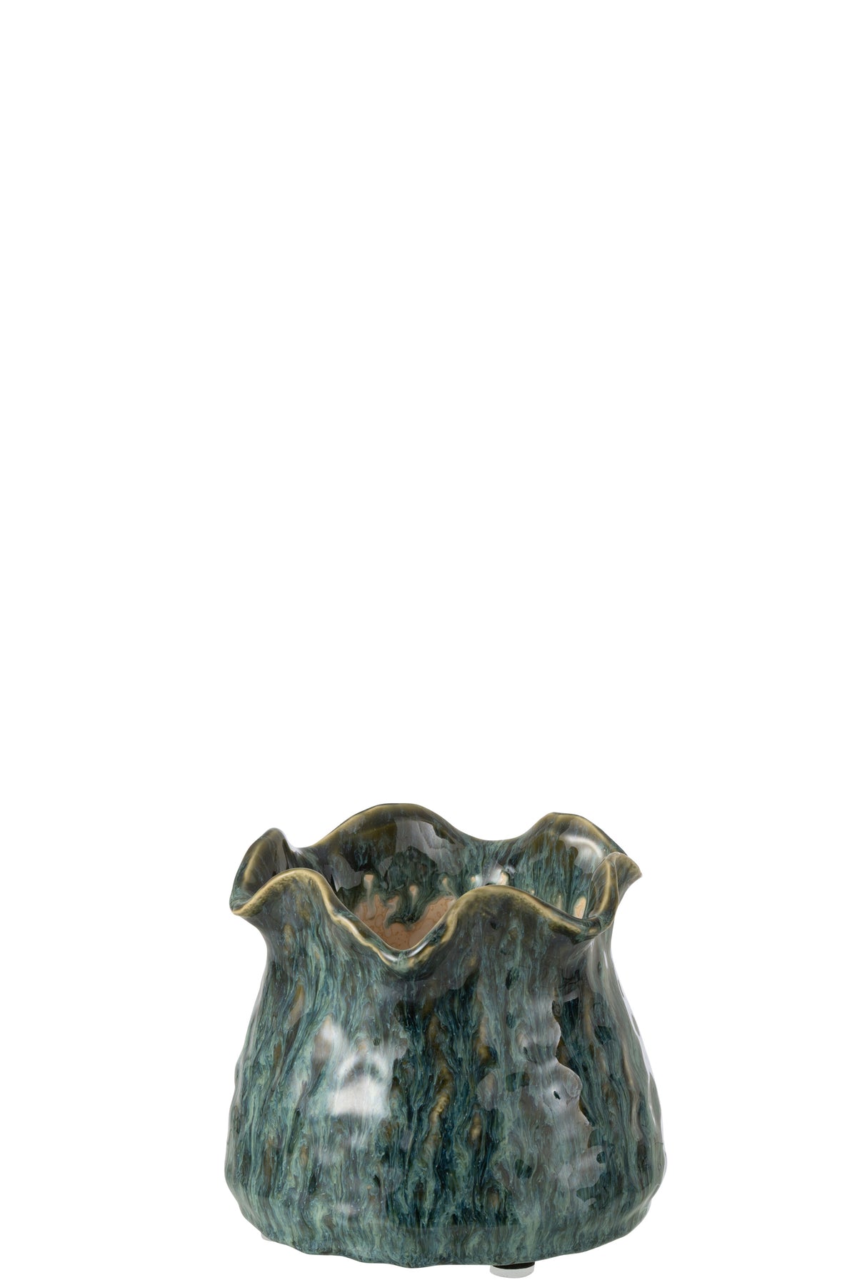 J-Line bloempot Ronny Onregelmatig - keramiek - blauw - small