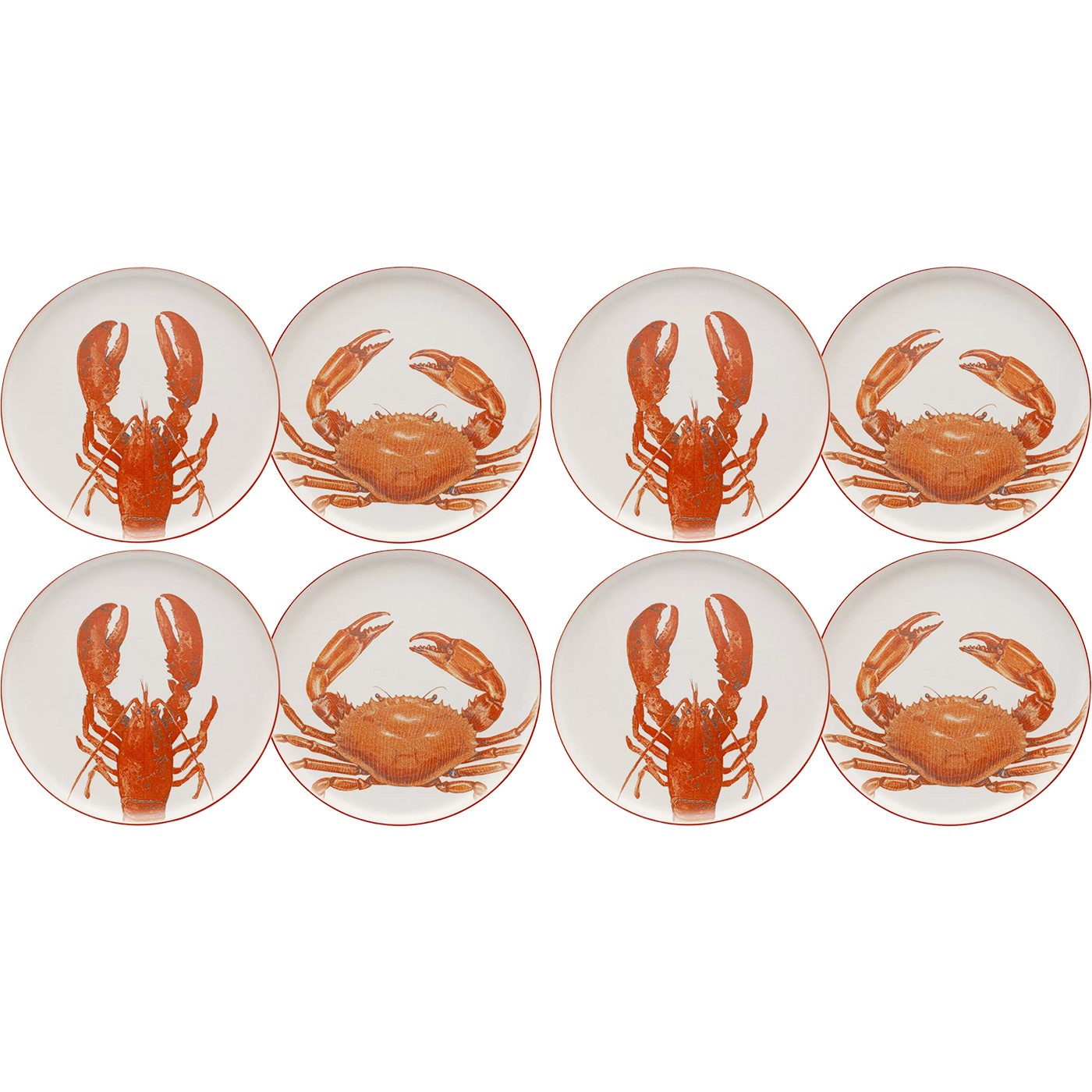 Kare Design borden - schelpdieren - 27cm - Set van 8