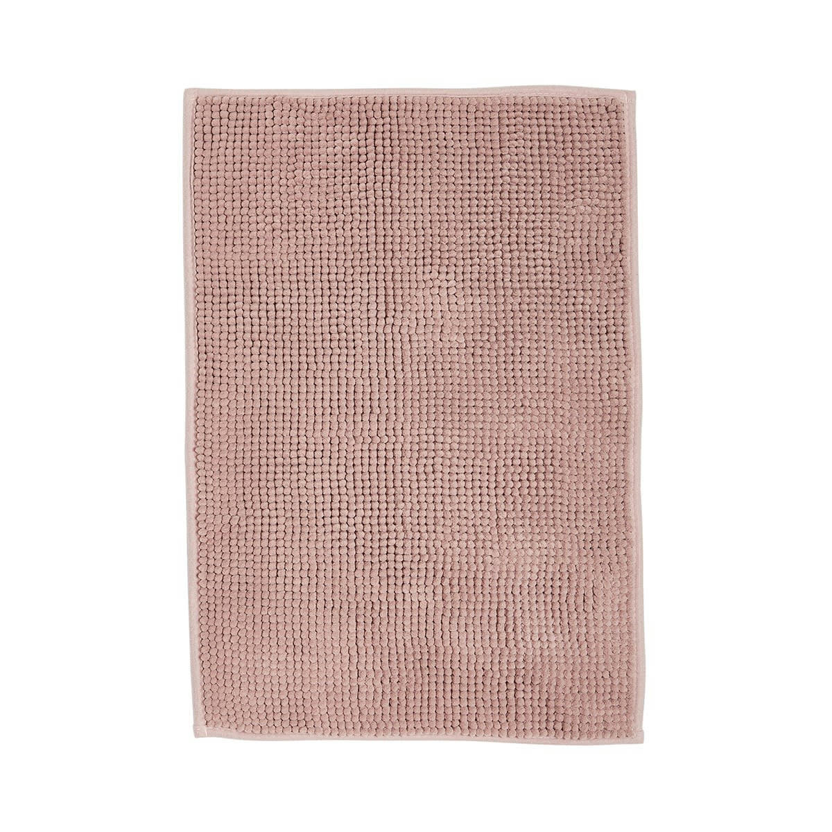 ESSENTIAL - Tapis de bain Bubble uni en Polyester Rose 60x40 cm