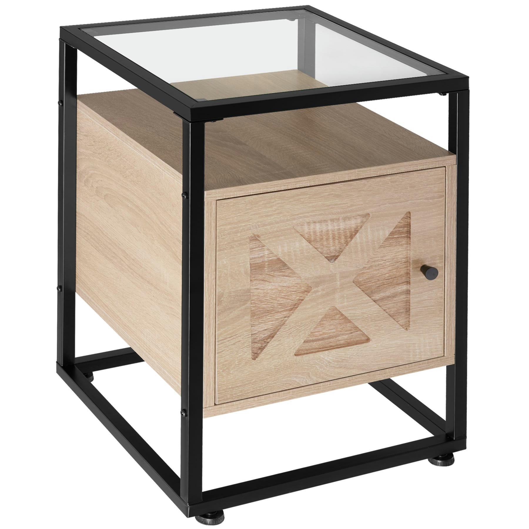 - Table de chevet Style industriel Bois clair industriel, Chêne Sonoma