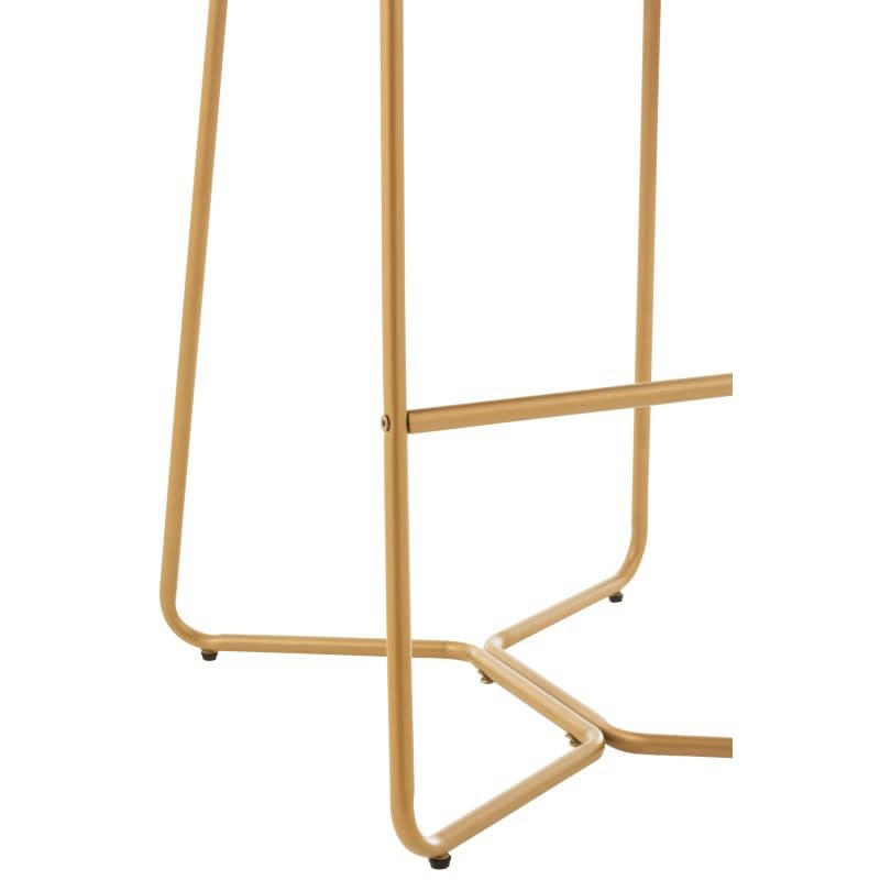 PIERRE - Chaise de bar en pierre métal/textile marron foncé