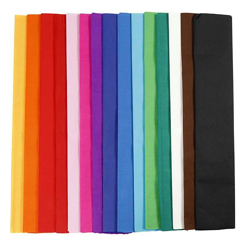 CRÉPON - Papier crépon multicolore 2,5 mx50cm - Lot de 15 feuilles