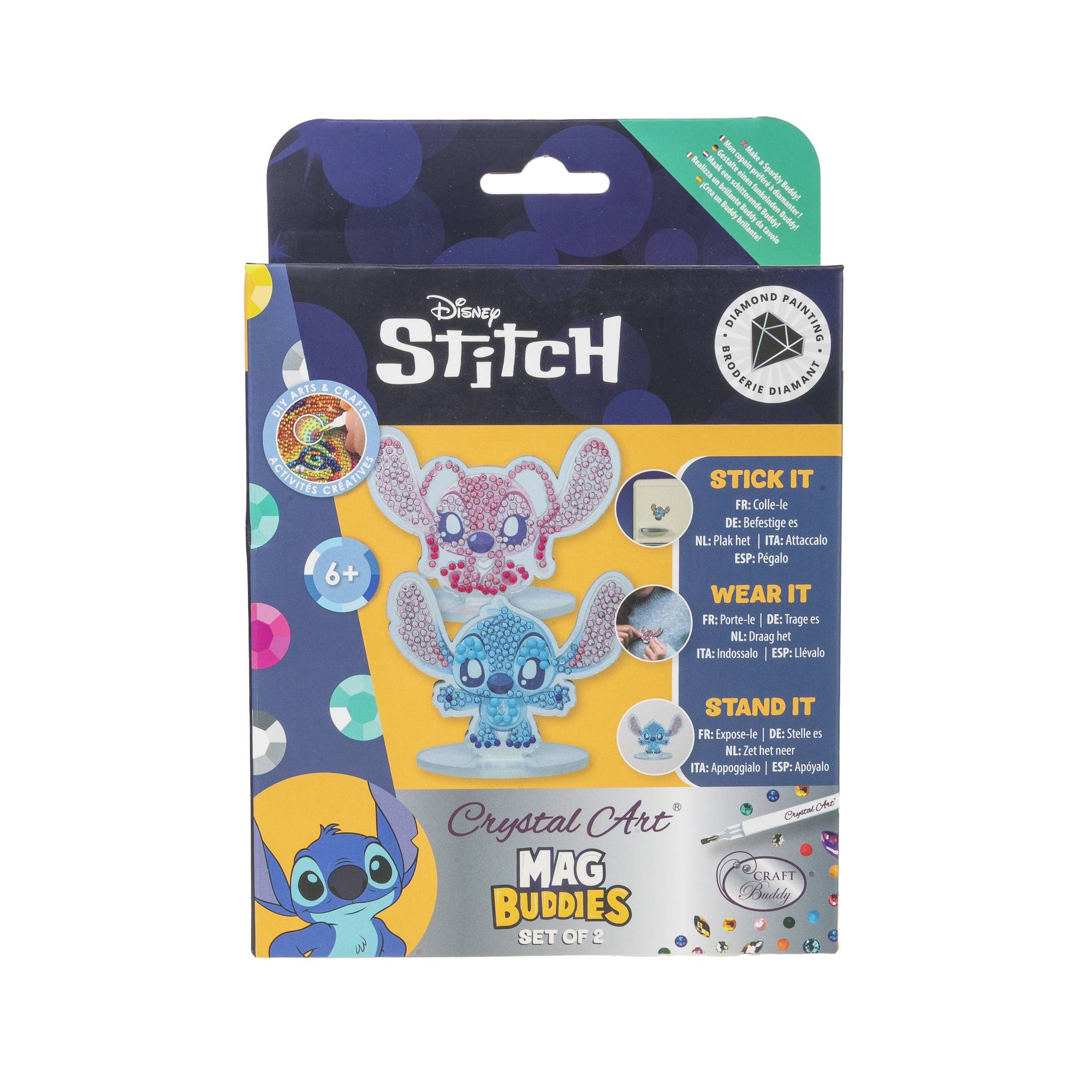 Disney Stitch Crystal Art Mag Buddies Set 2 Pack