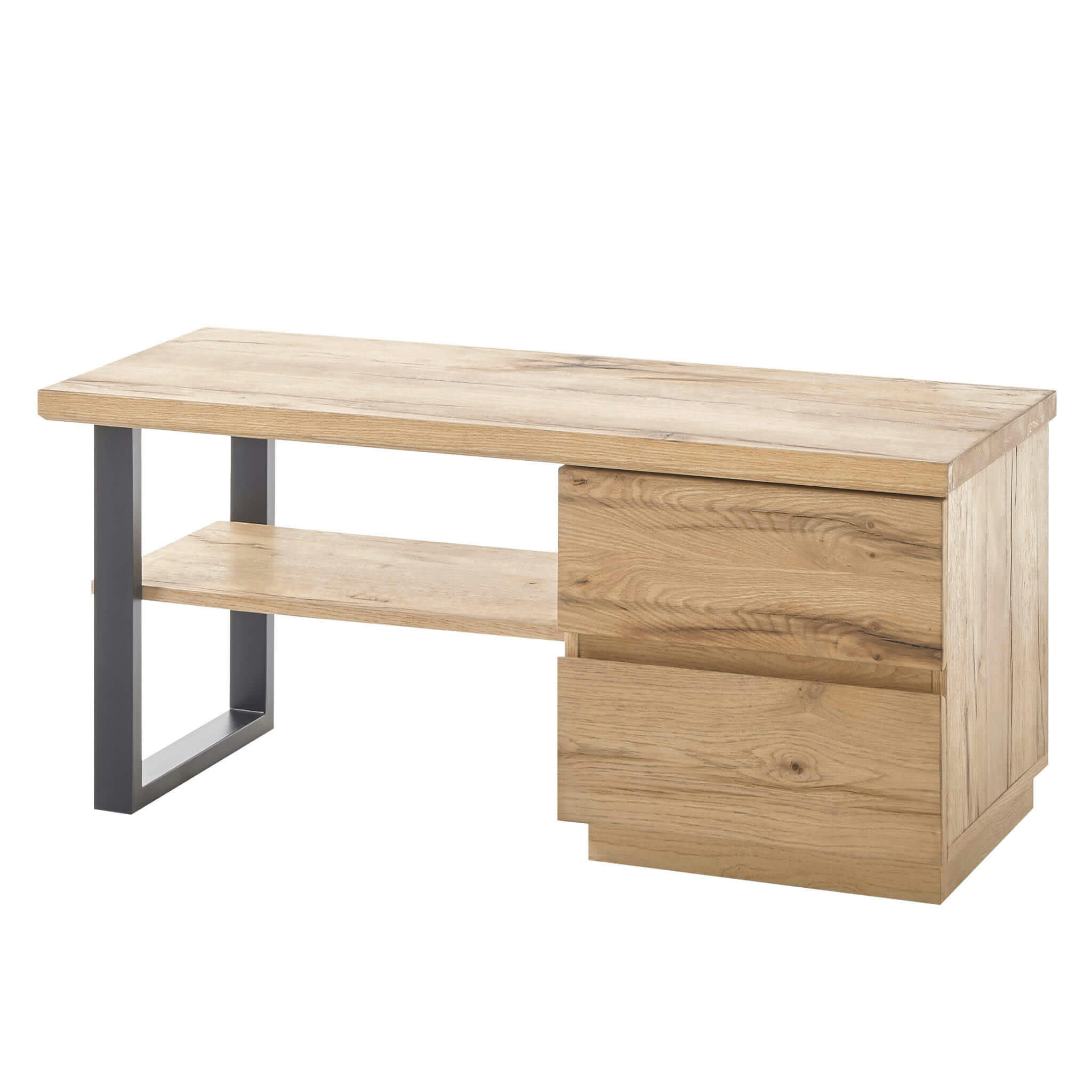 - Meuble à chaussures 2 tiroirs en bois imitation chêne