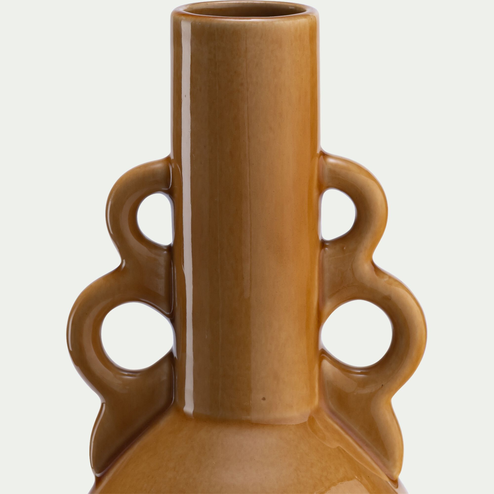 MONTERREY - Vase à anses en faïence H26cm - jaune