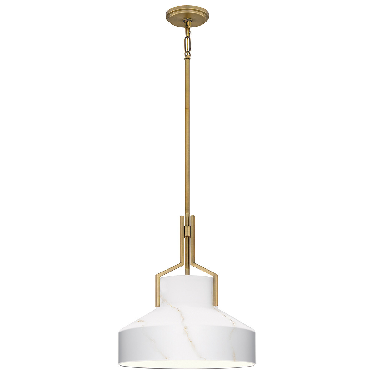 Lampa wisząca postarzany mosiądz-opalowy BRECKEN 2xE27x60W Quoizel