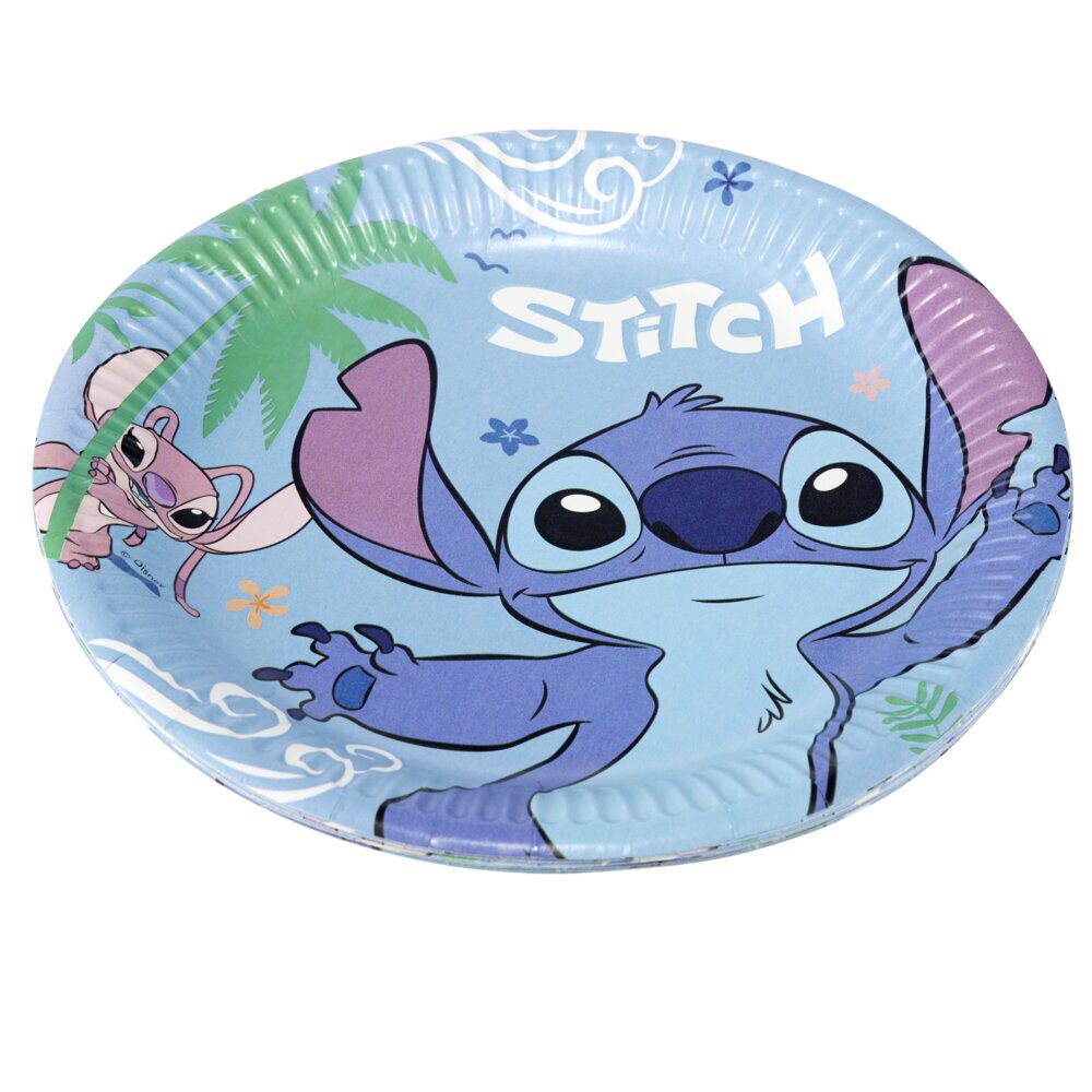 Assiette carton Disney Stitch x8 bleu Ø23cm