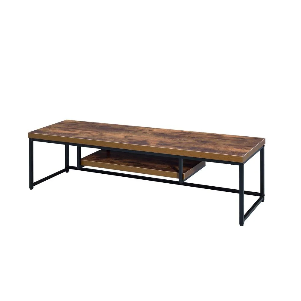 Industrial Style 59 TV Stand with Storage Shelf and Metal Legs for Living Room