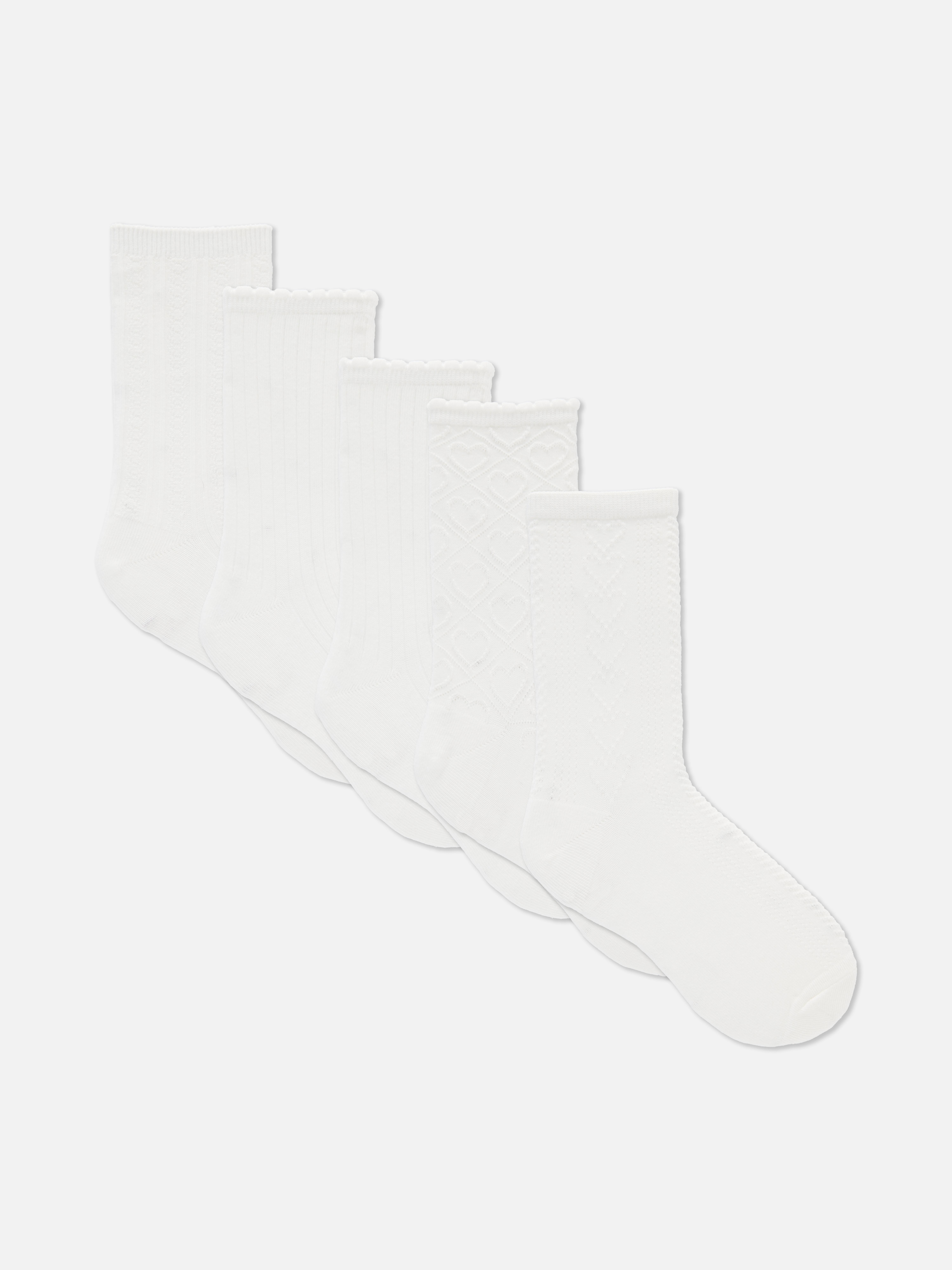 5pk Textured Crew Socks