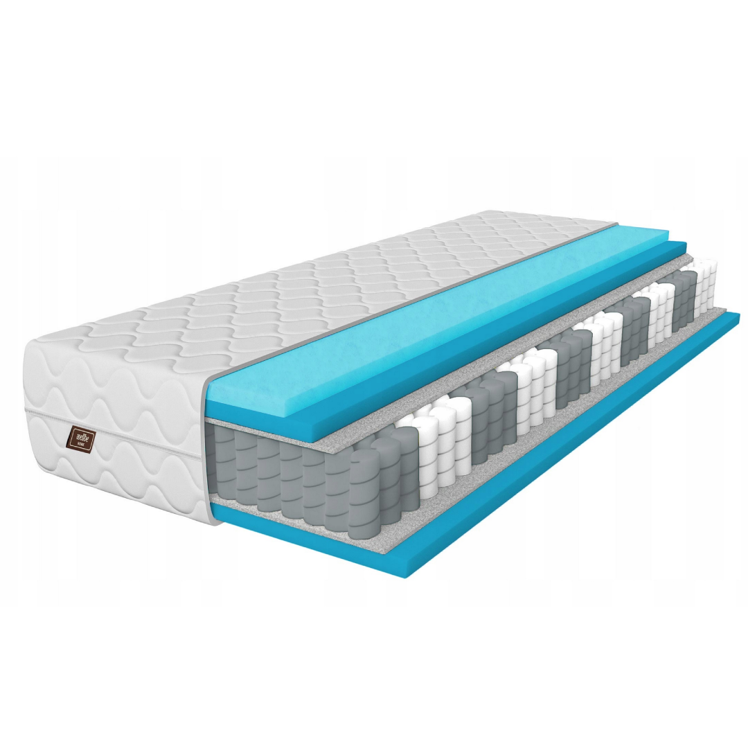 Materac hybrydowy kieszeniowy memory 80x200 Visco Hybrid H3/H2