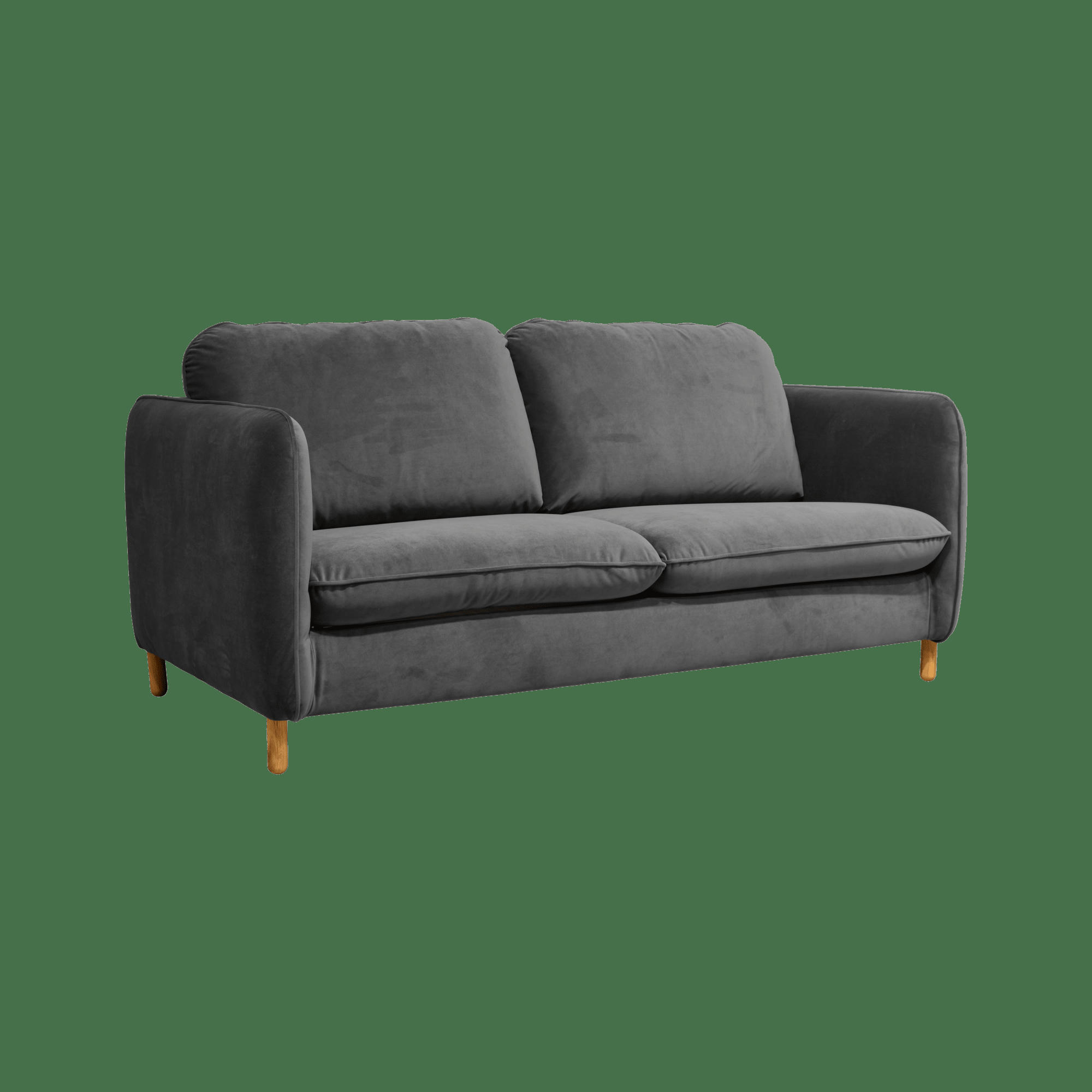 PORTIMO - Canapé convertible en velours 3 places gris