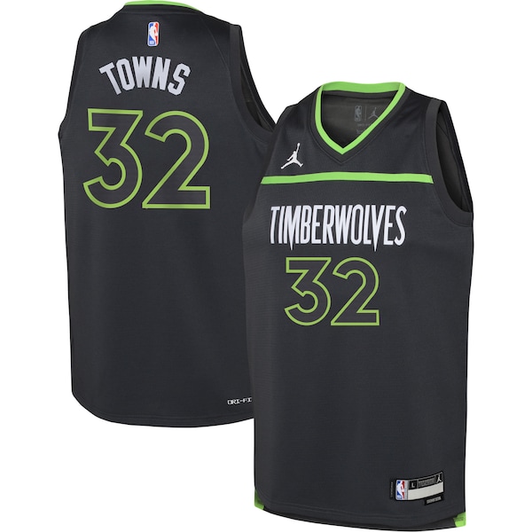 Karl-Anthony Towns Minnesota Timberwolves Jordan Brand Youth Swingman Jersey - Statement Edition - Black