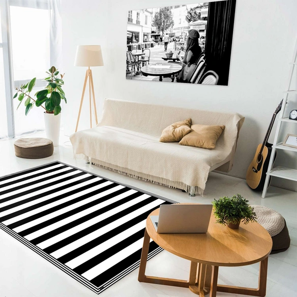 Vinyl Teppich »Perry«, BxL:203 cm x 136 cm, schwarz|weiß