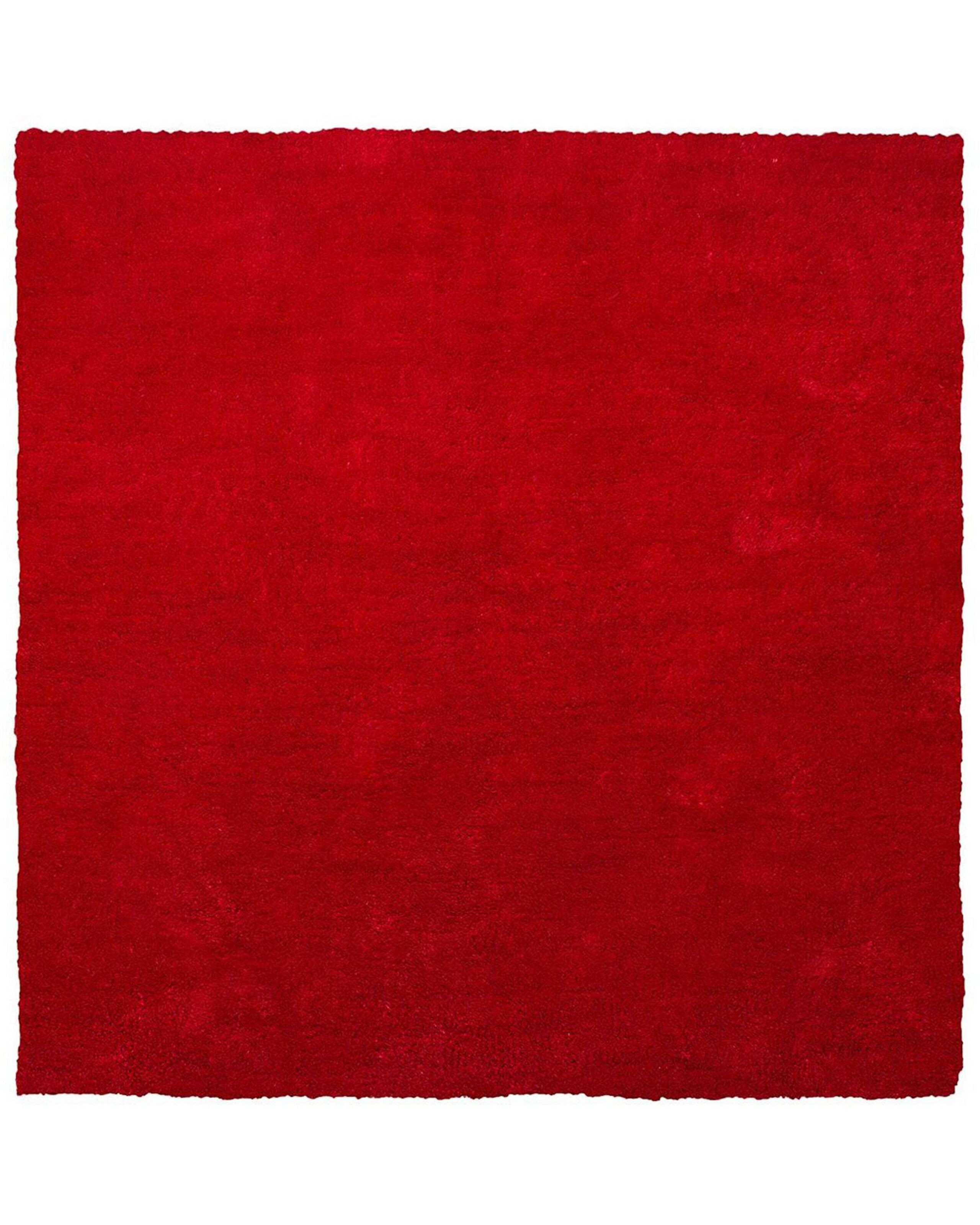 Dywan gruby miękki 200x200 cm czerwony