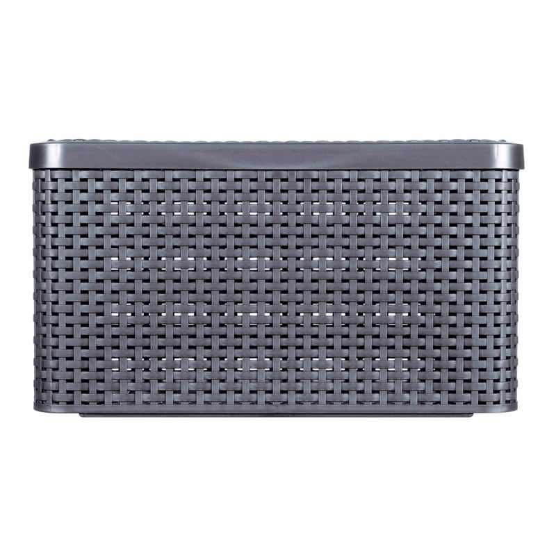 Curver opbergmand met deksel groot - grijs - 23x44x33 cm