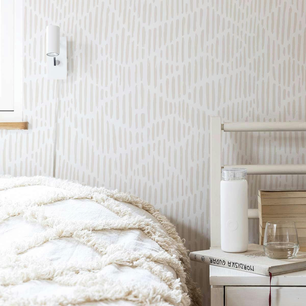 WABISABI - Papier peint vinyle adhésif wabi sabi ivoire 50x300 cm