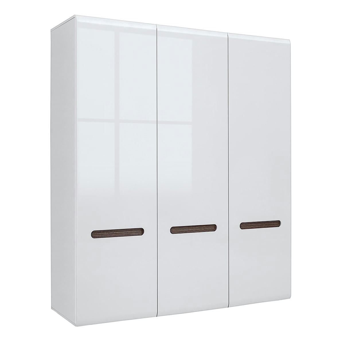 - Armoire 3 portes blanc laqué et naturel