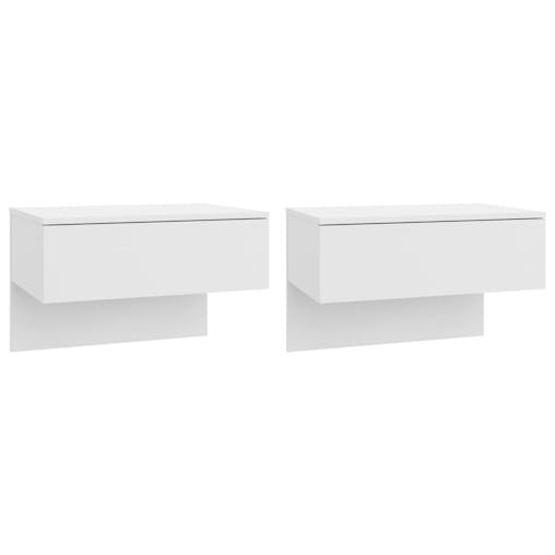 NNEVL Wall-mounted Bedside Cabinets 2 pcs White