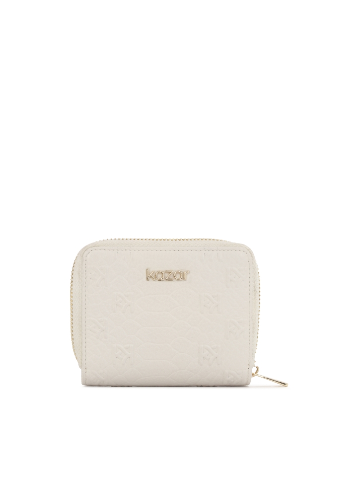 White wallet with striking pattern