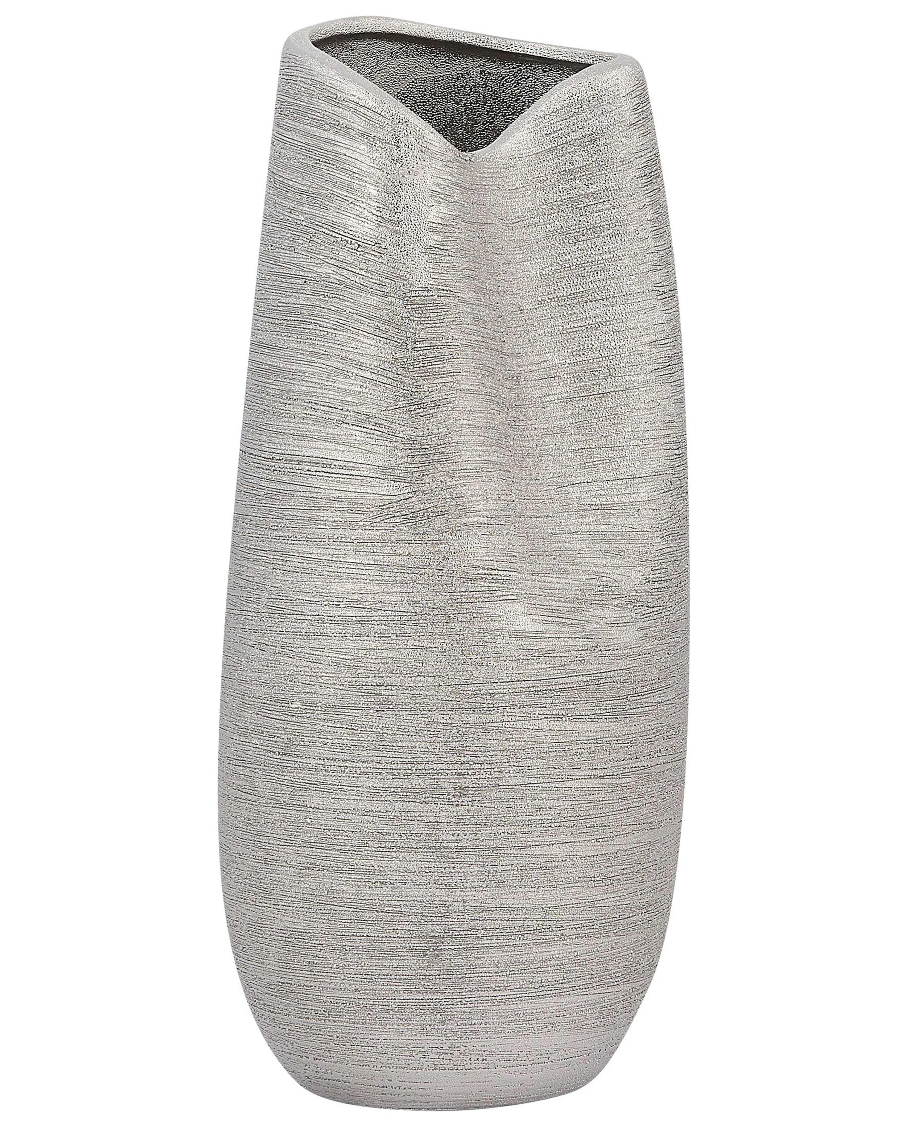 Decorative Vase DERBE Stoneware 32 cm Silver