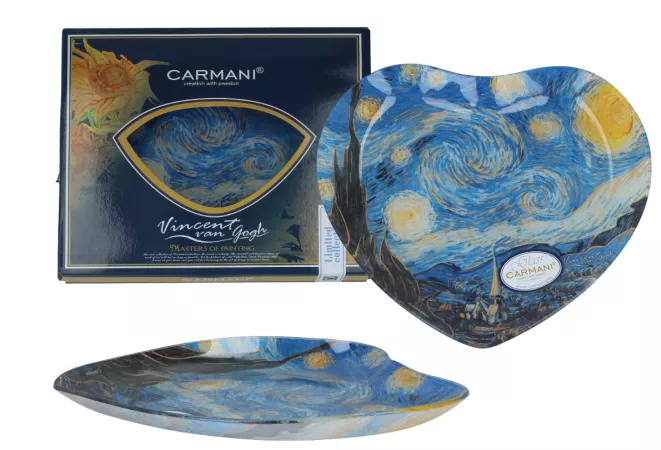 Talerz dekoracyjny w kształcie serca 24,5 cm Carmani - Vincent van Gogh, Gwieździsta noc 33.198-1426