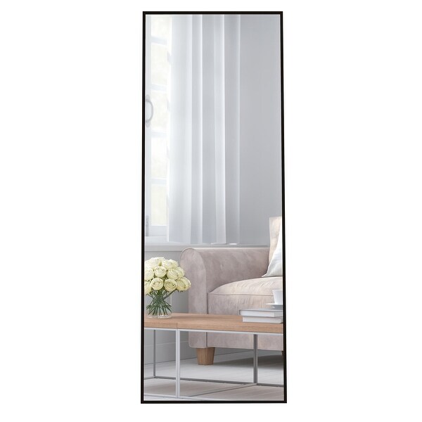 Silver Bathroom Wall Mounted Mirror, Aluminum Framed Modern Wall Mirrors Hangs for Bedroom Entryway 32" x 24" - Small