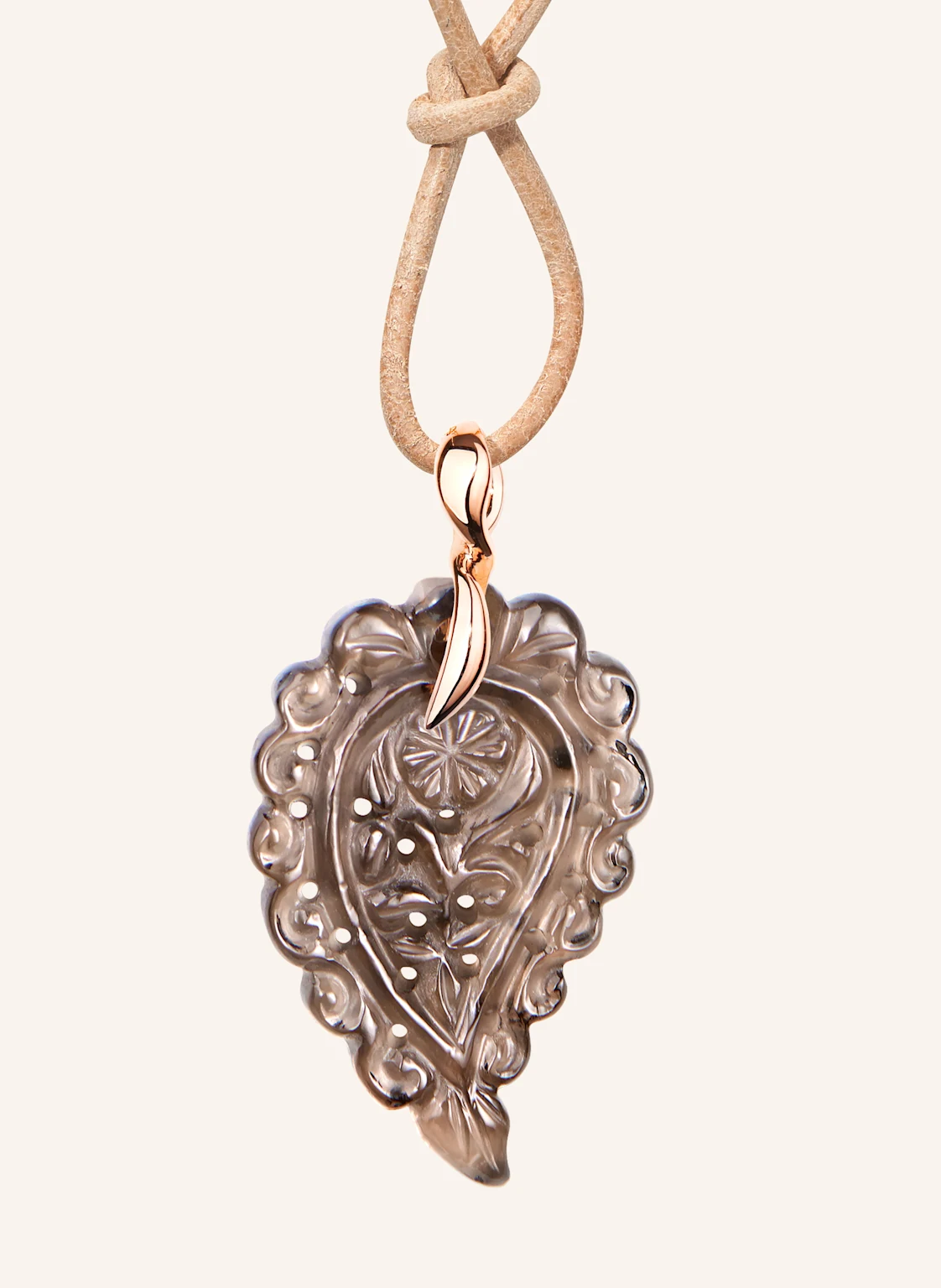 TAMARA COMOLLI Anhänger PENDANT INDIA SMALL SMOKY QUARTZ aus 18 Karat Roségold und Rauchquarz