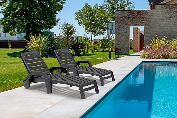 Bain de soleil en plastique graphite Bica Riva