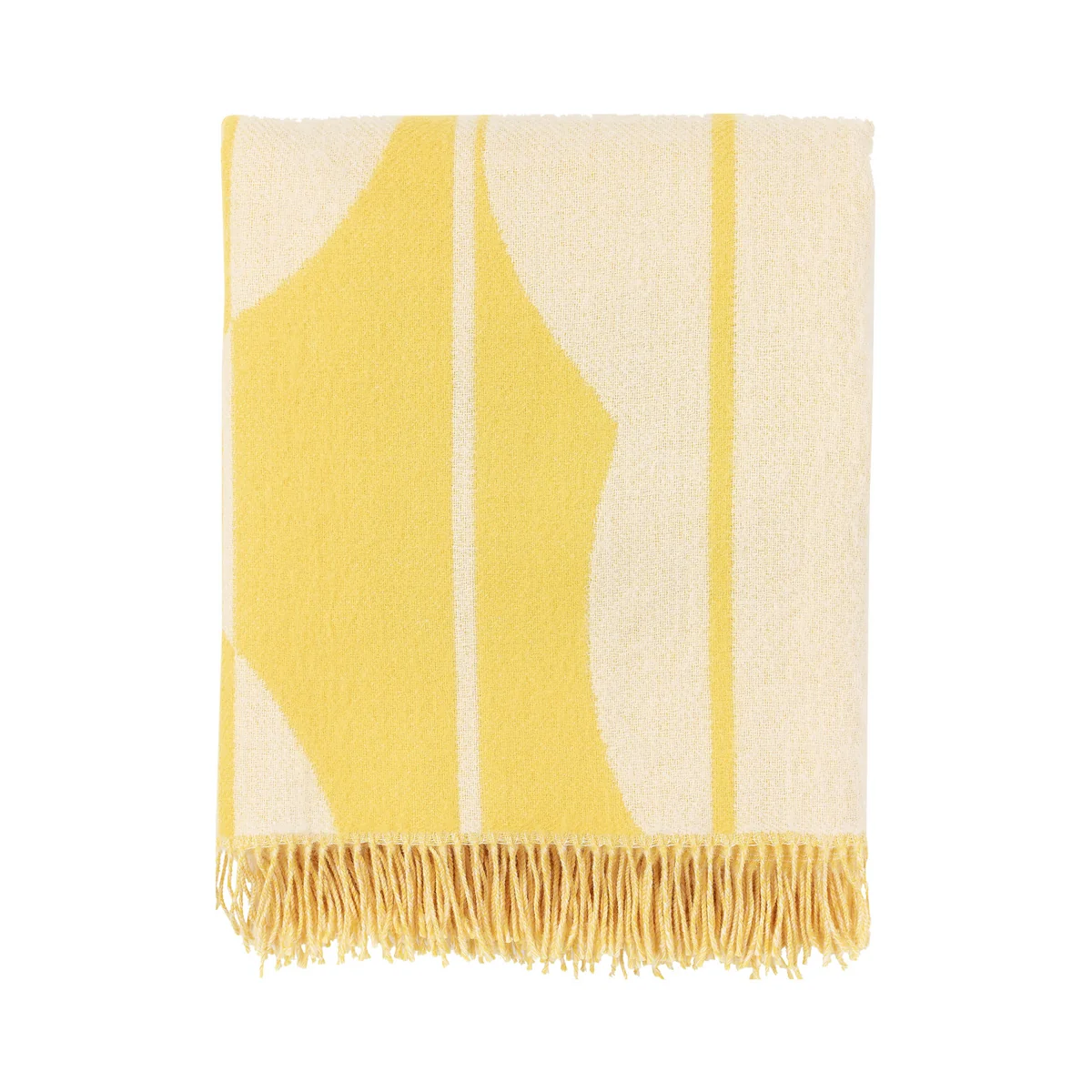 Marimekko - Vesi Unikko Wolldecke, 140 x 180 cm, spring yellow / ecru