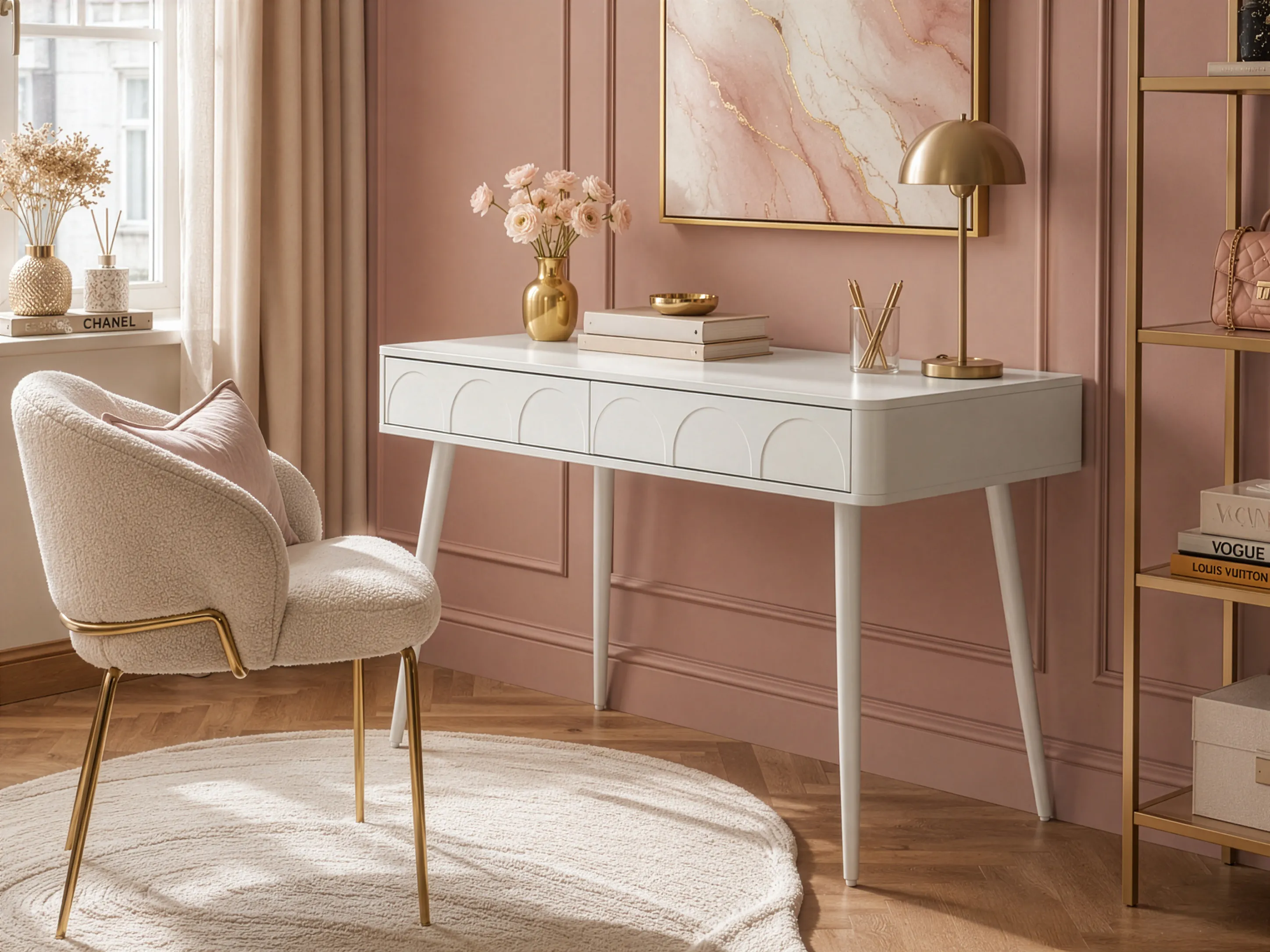 Home Office Desk ESLANE White 120 cm 60 cm