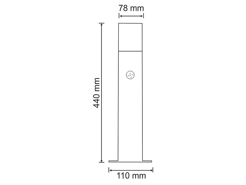 Słupek ogrodowy New York 44 cm z czujnikiem dnia i nocy grafitowy