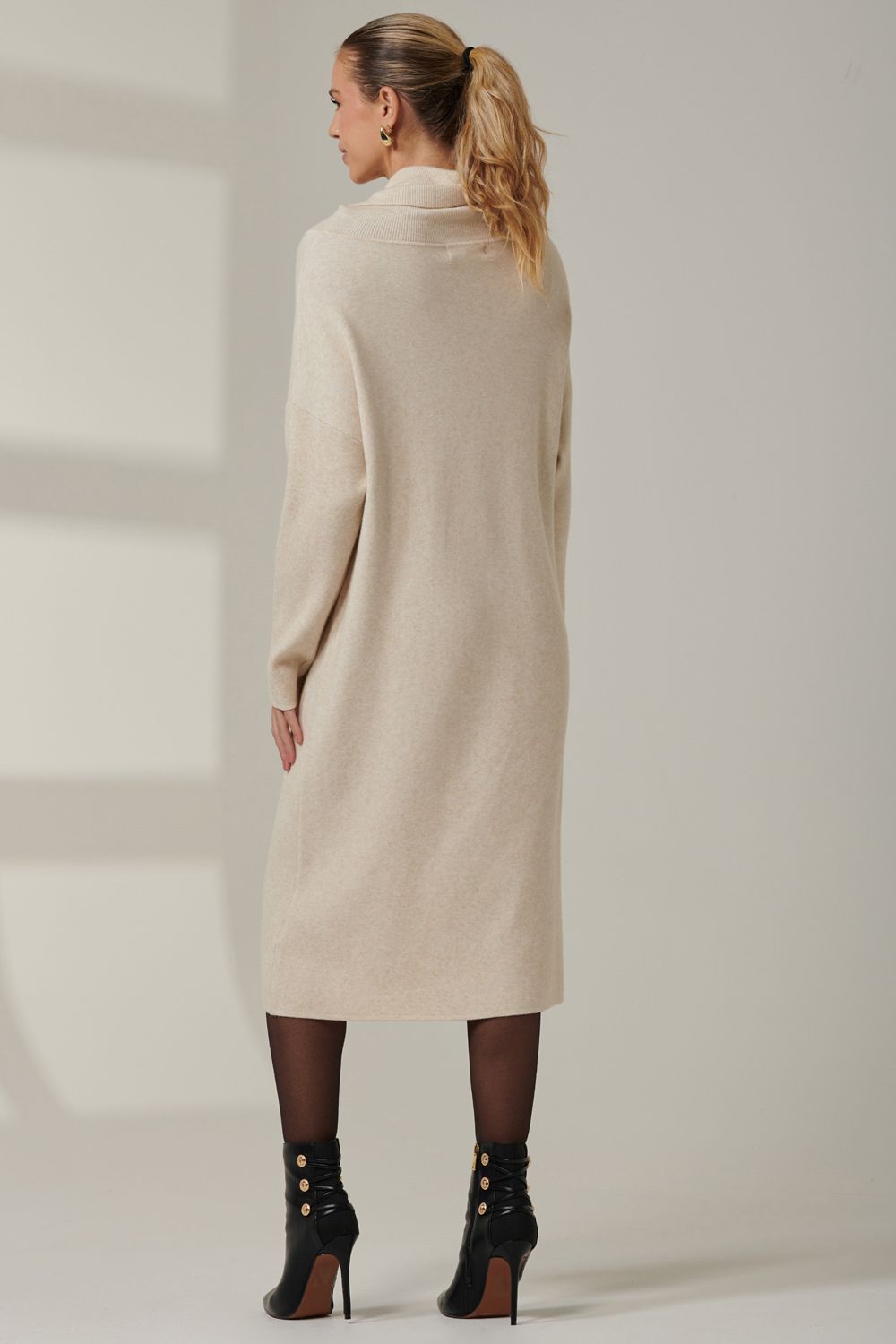 Jolie Moi Knitted Turtleneck Longline Jumper