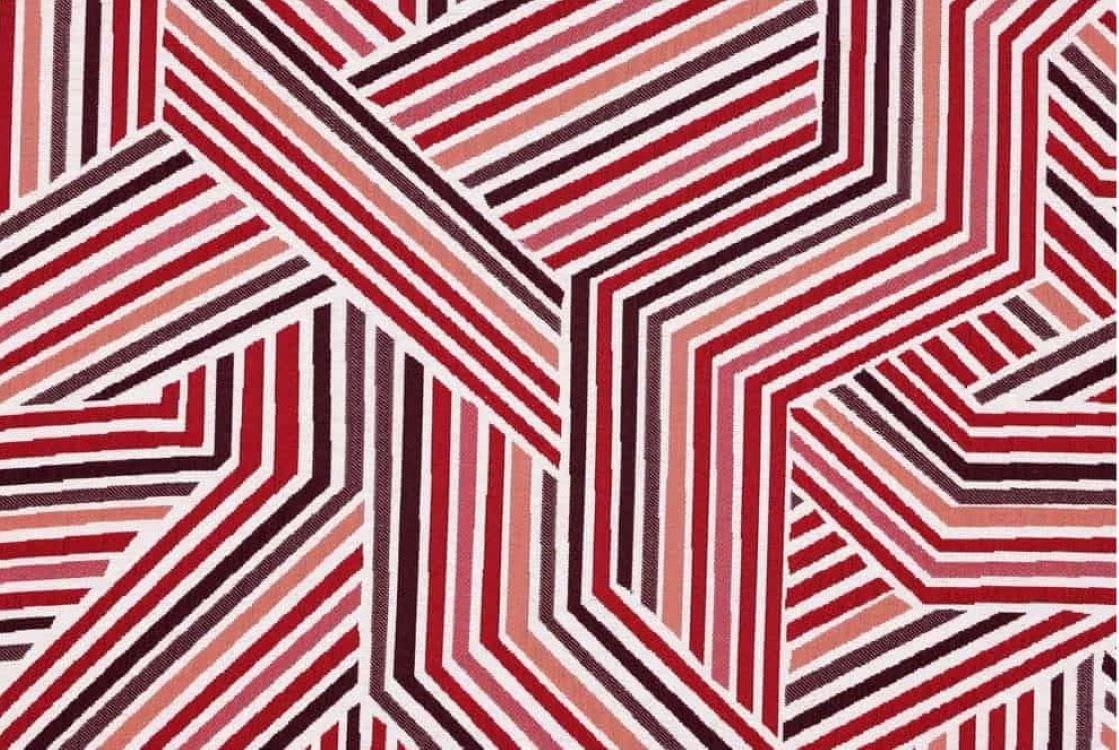 - Rideau déco motif rayures rouge 135x250cm