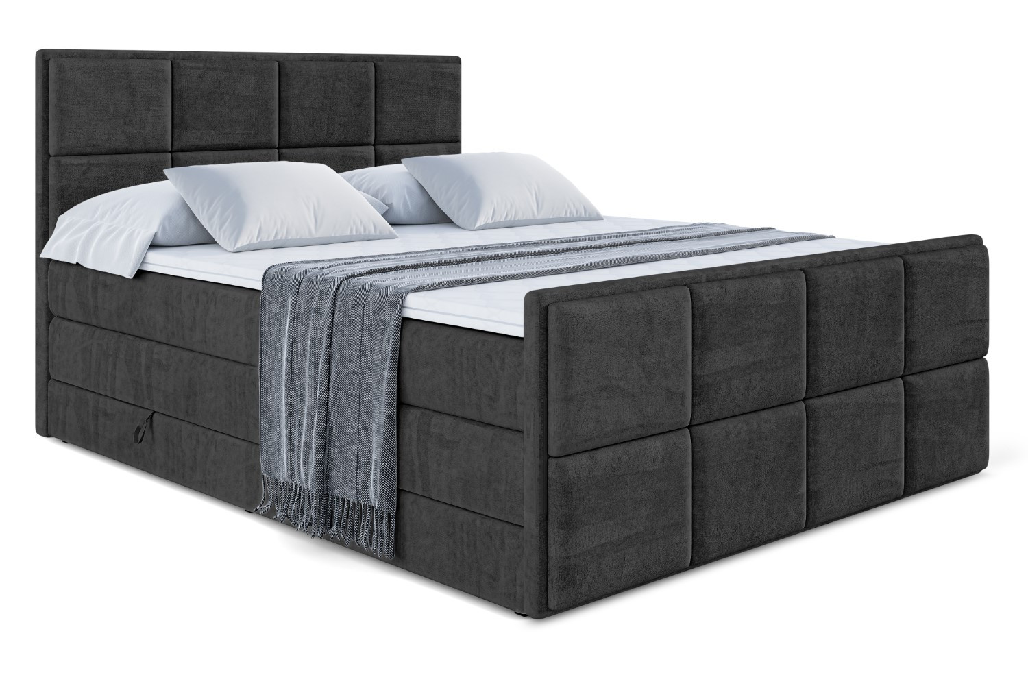 Łóżko kontynentalne z pojemnikiem i materacem H3|H4 NOVA-Z KING 120x200cm