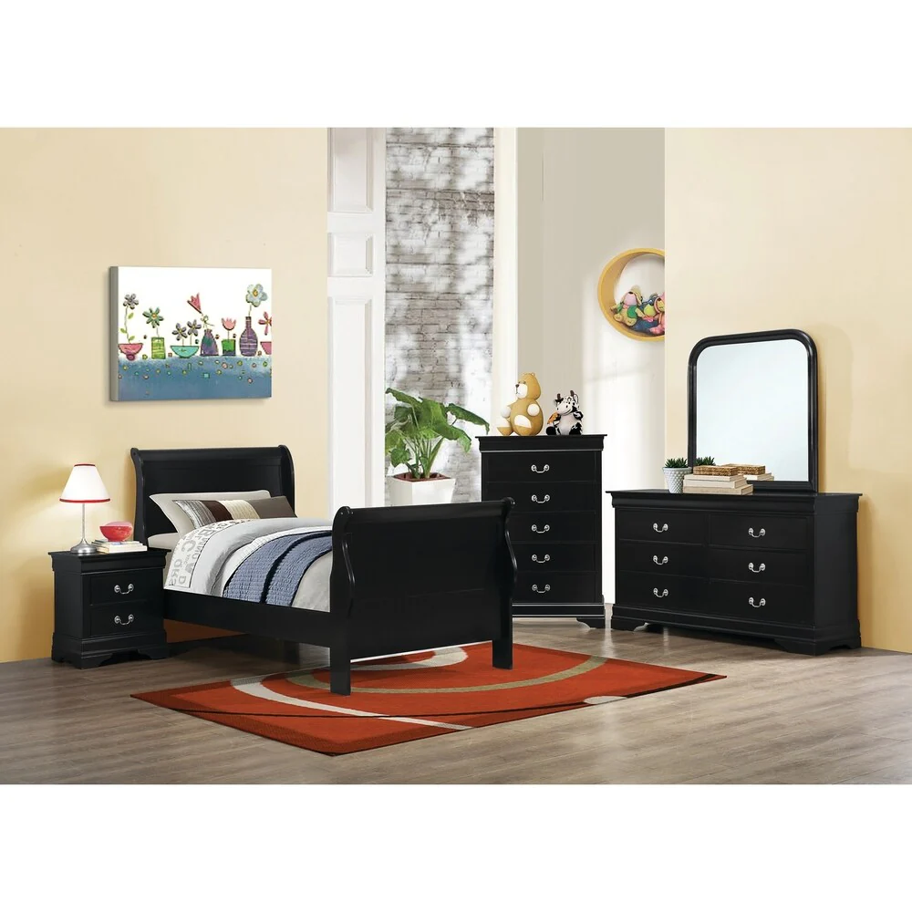Coaster Furniture Louis Philippe 5-piece Bedroom Set with Sleigh Headboard