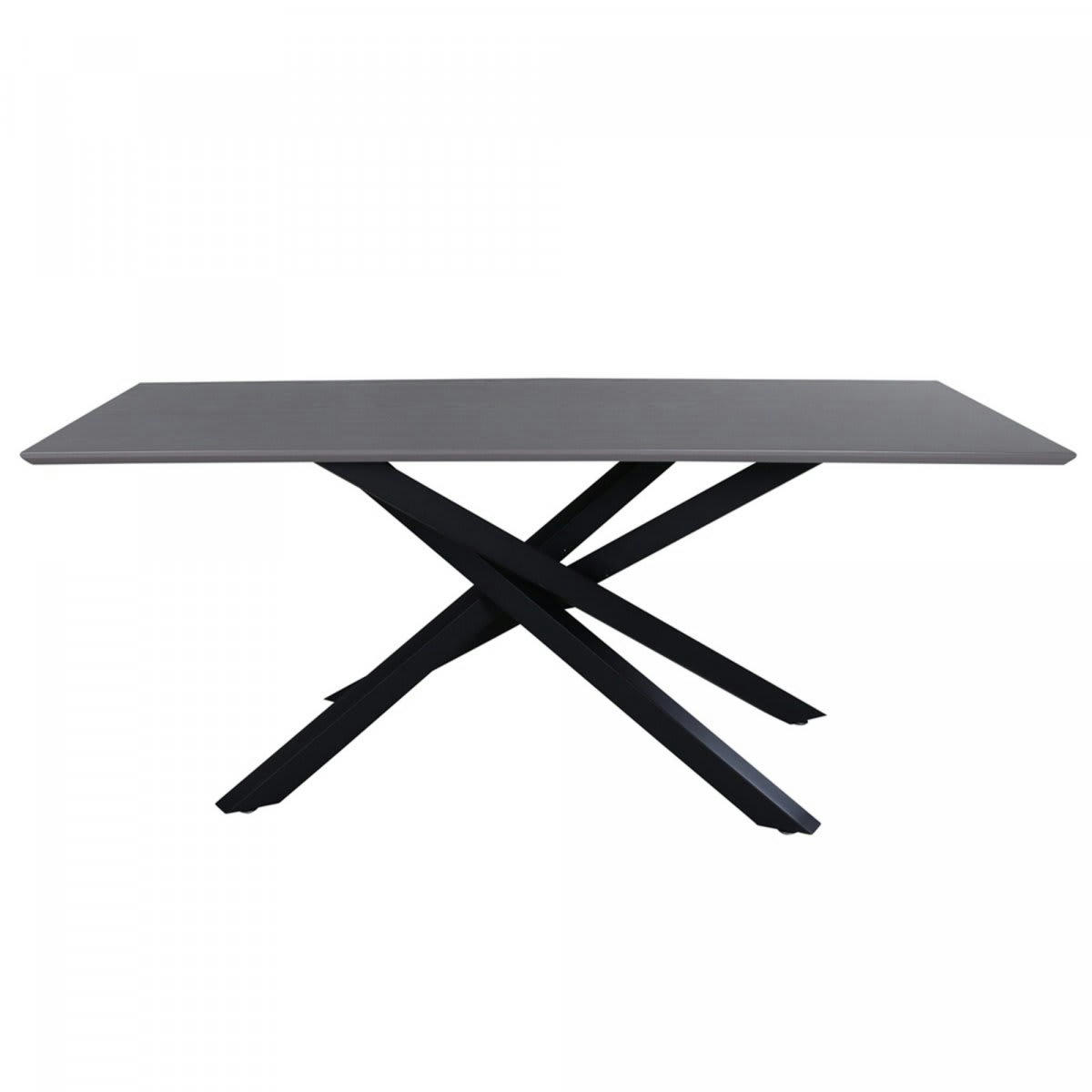 GLAVIE - Table à manger 180cm plateau bois pieds étoile