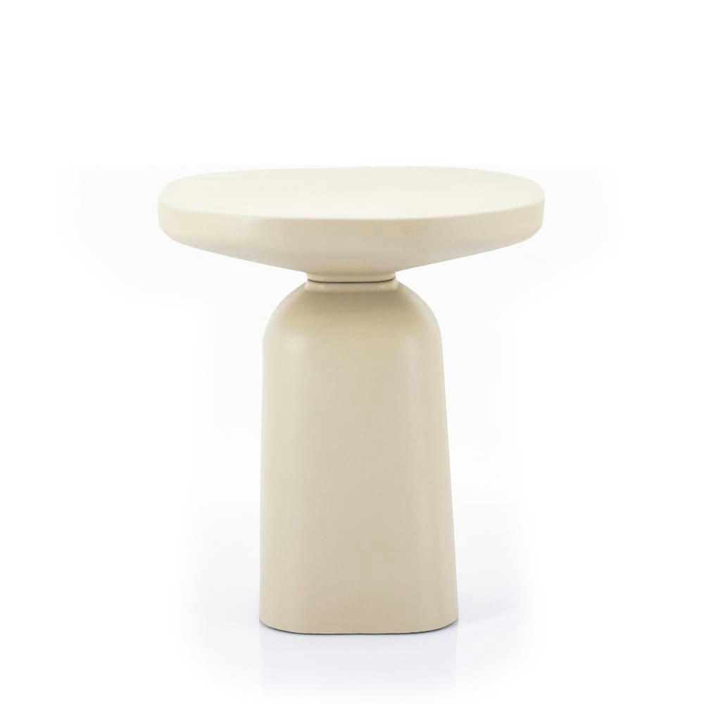 SQUAND - Table d'appoint en aluminium D45cm beige