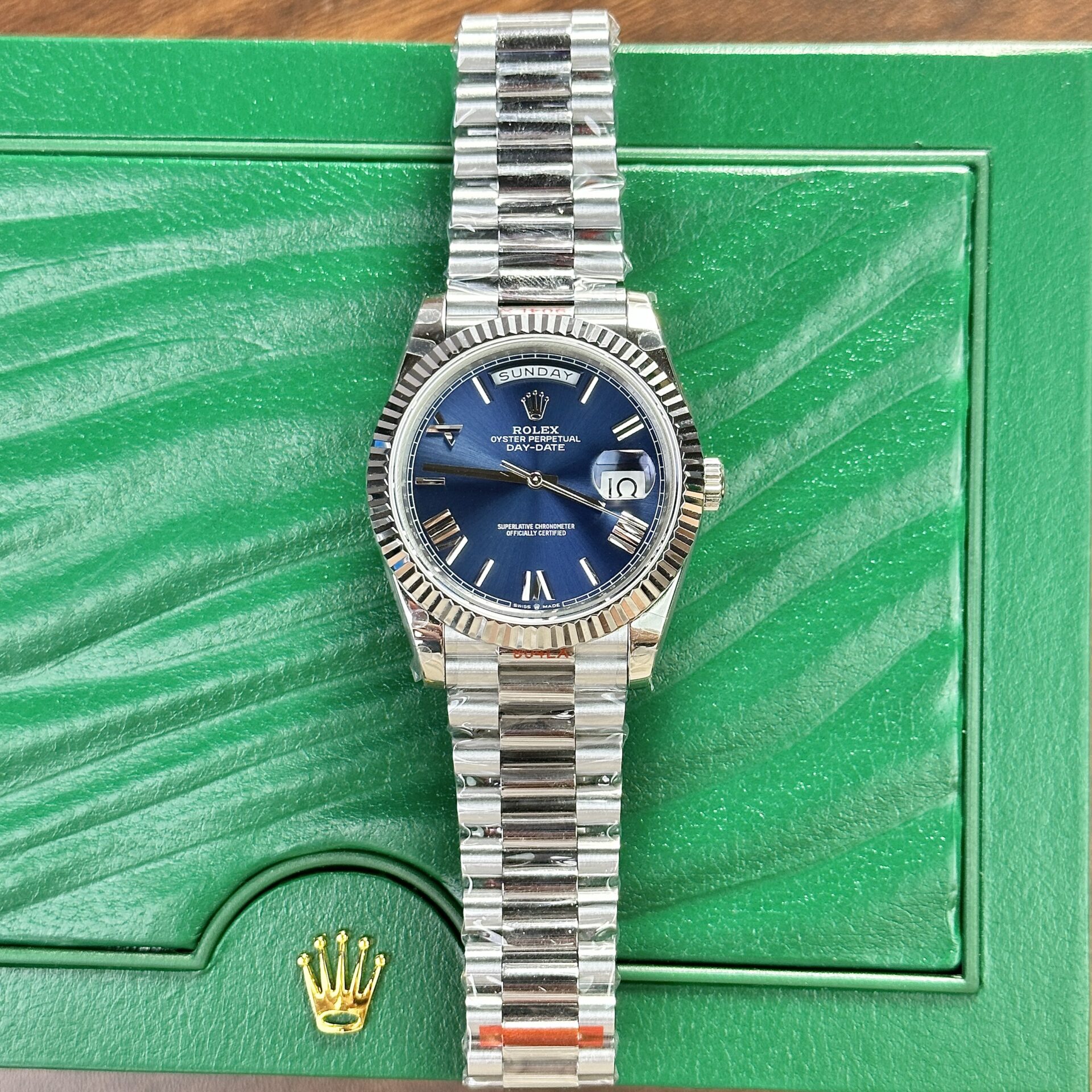 Rolex Day-Date 228239 904L Steel Blue Dial 40mm Super Clone