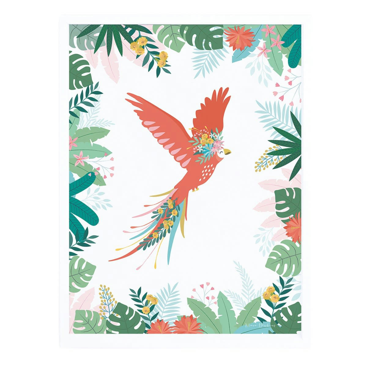 - Affiche enfant encadrée perroquet en Papier Multicolore