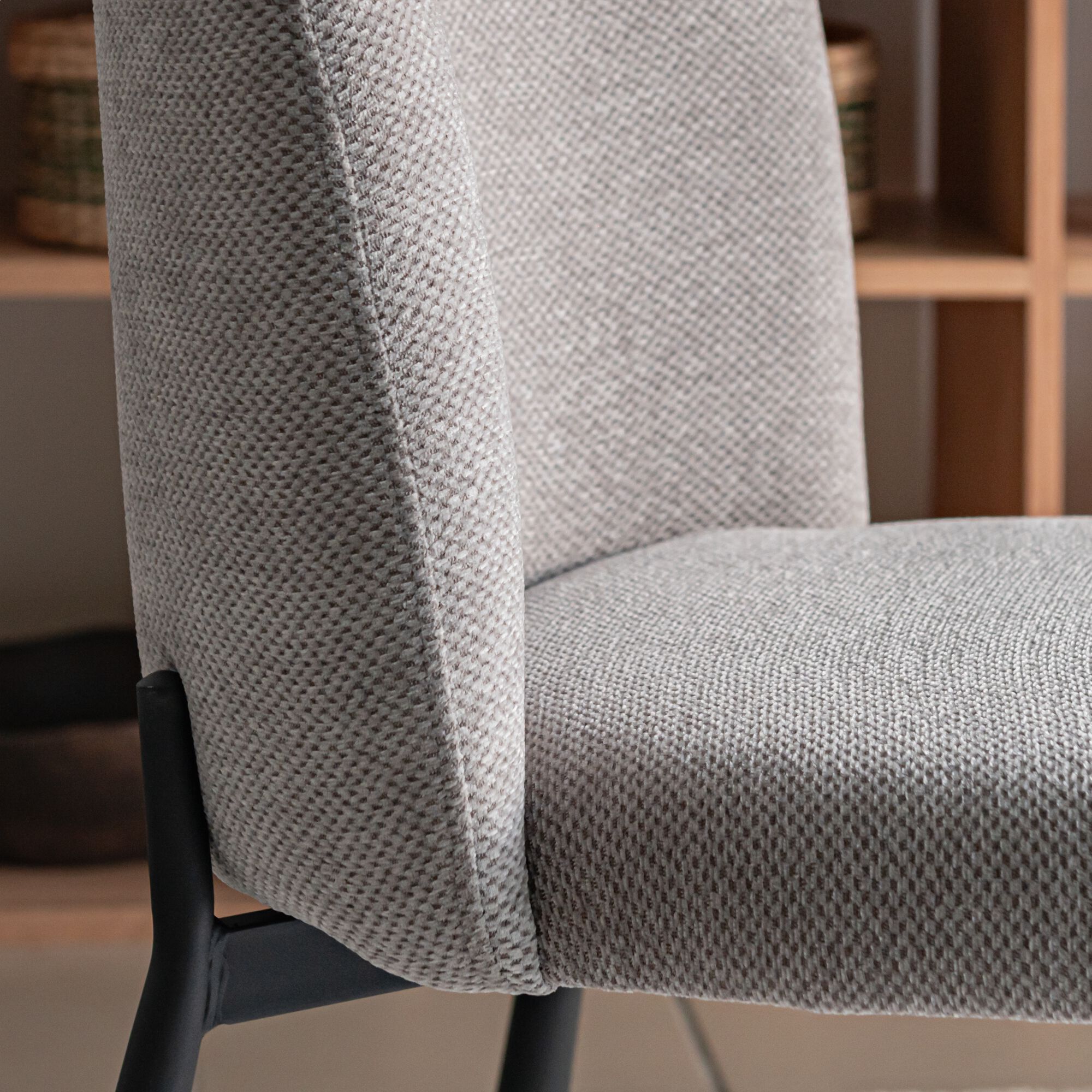 GINNY - Chaise de repas en tissu - gris