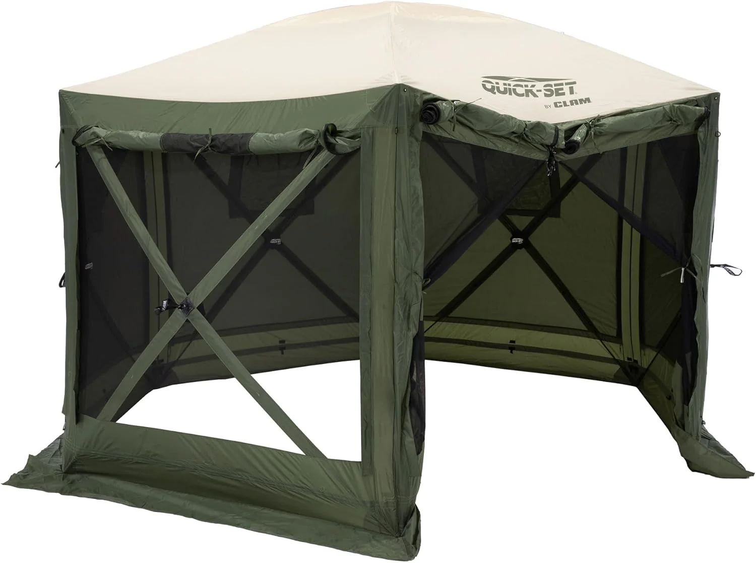 Screen Tent, Outdoor Camping Gazebo Canopy, Escape, 11.5', Brown(Built In Wind Panels - 12.5' x 12.5')