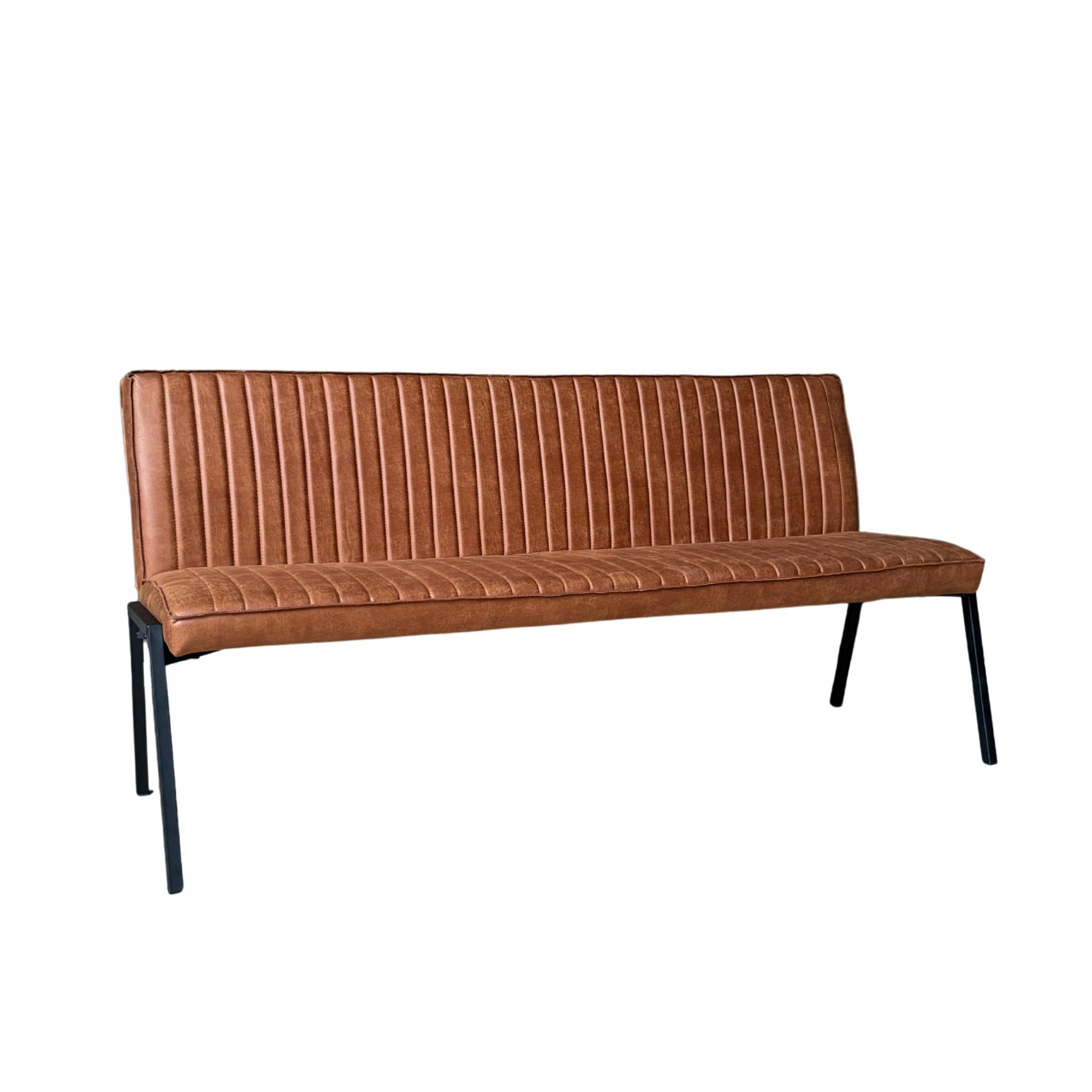 Banc de table à manger cognac à bandes 185 cm CORTINA