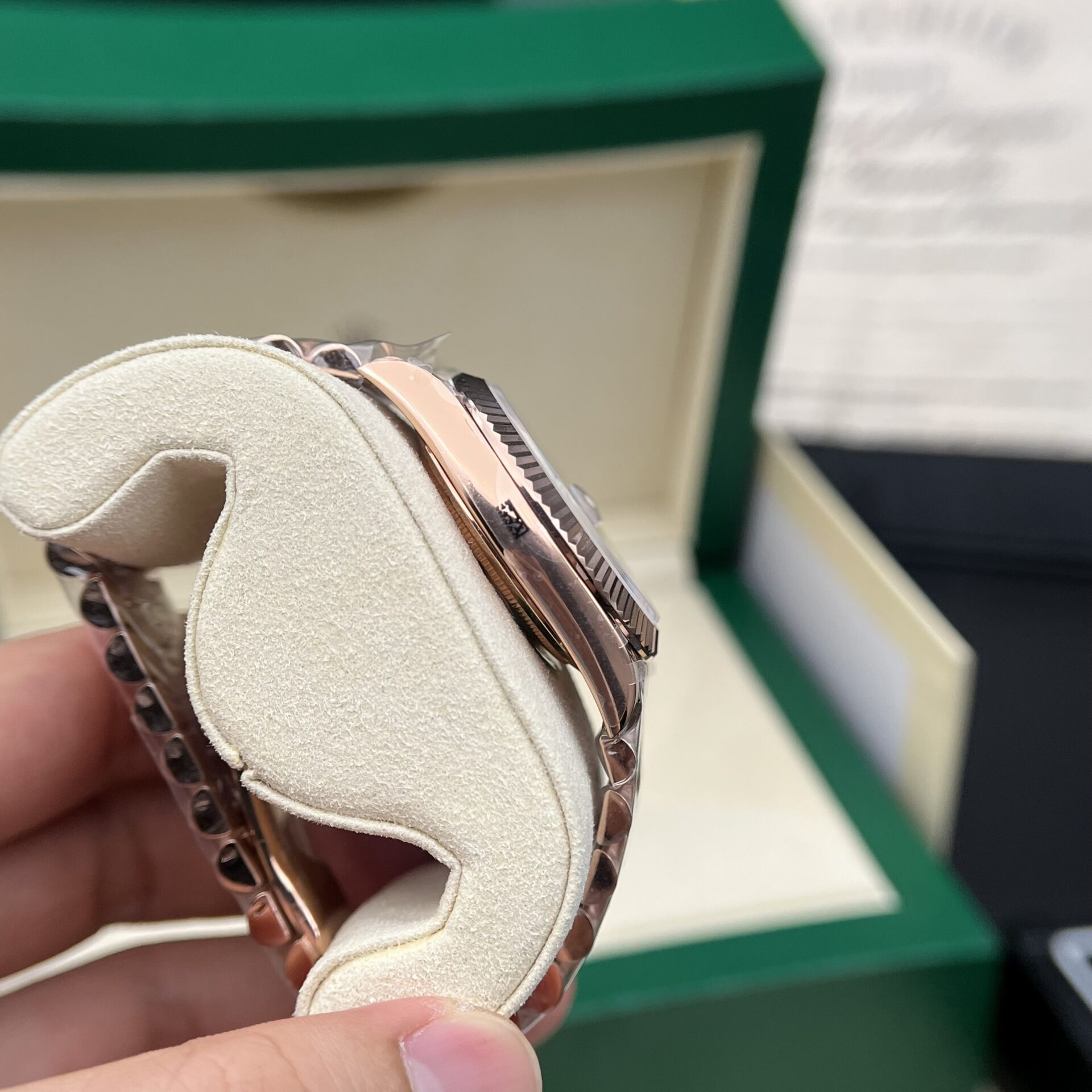Rolex Day-Date RG Plated Diamond Dial CZ Diamonds 40mm Super Clone