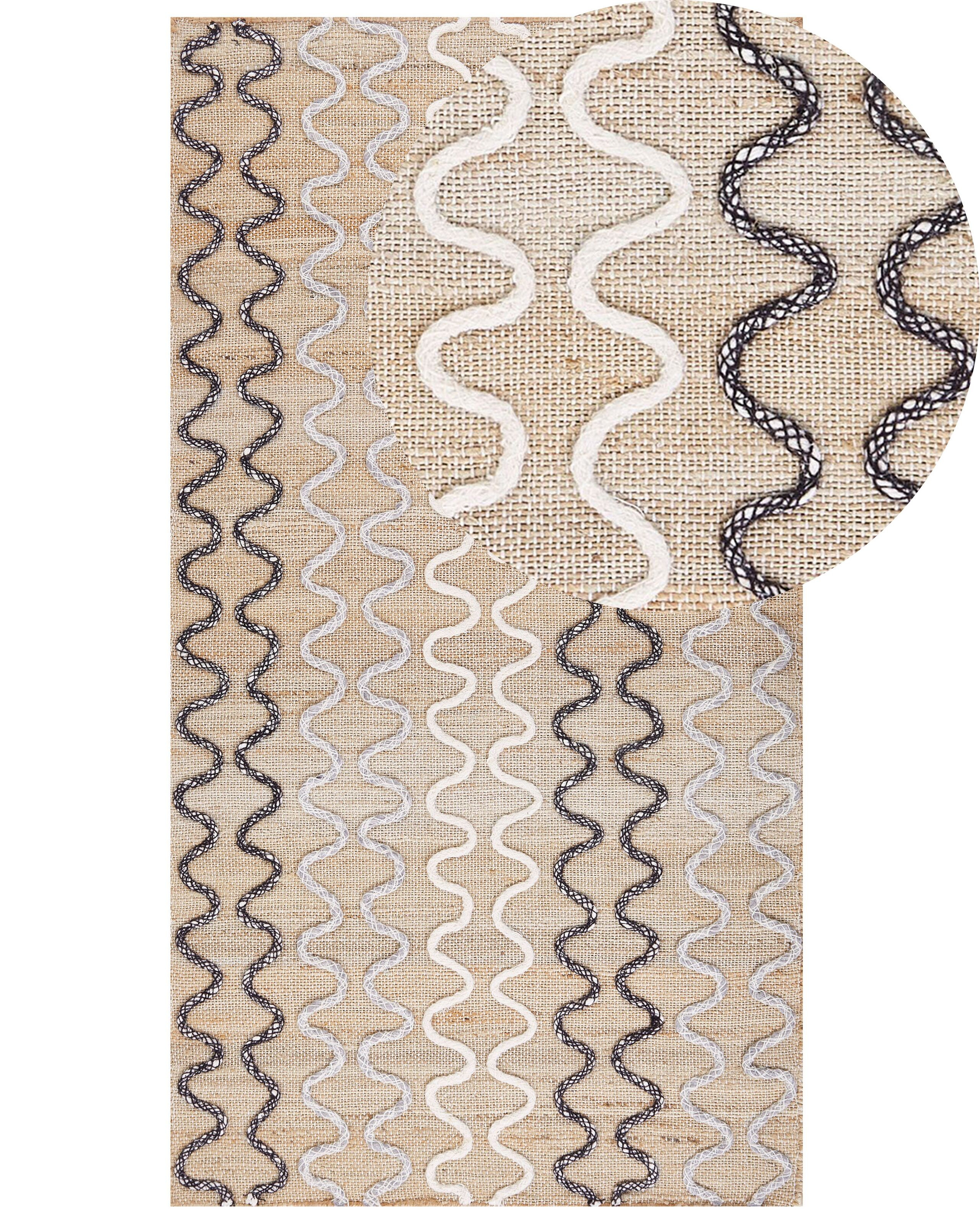Dywan prostokątny jutowy 80 x 150 cm beżowy