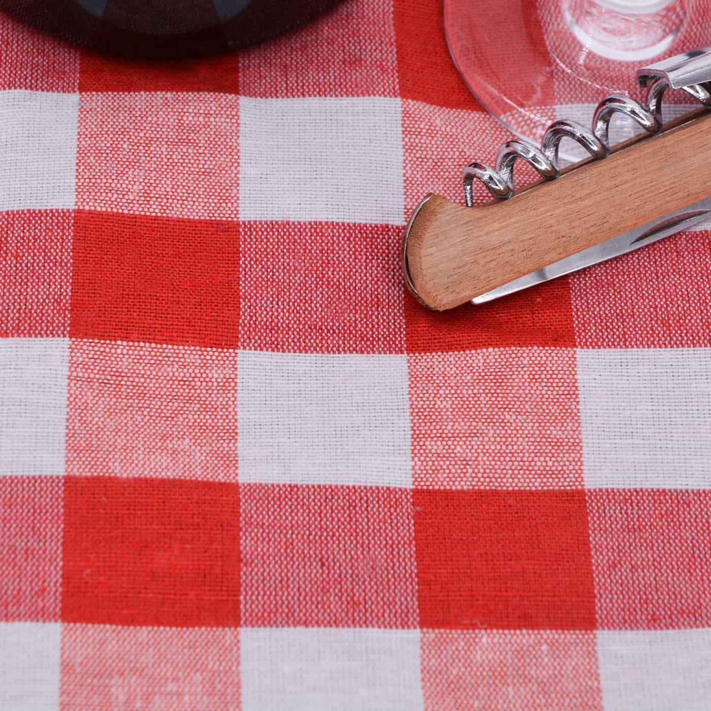 - Nappe pique-nique à revers imperméable rouge 140 x 140 cm