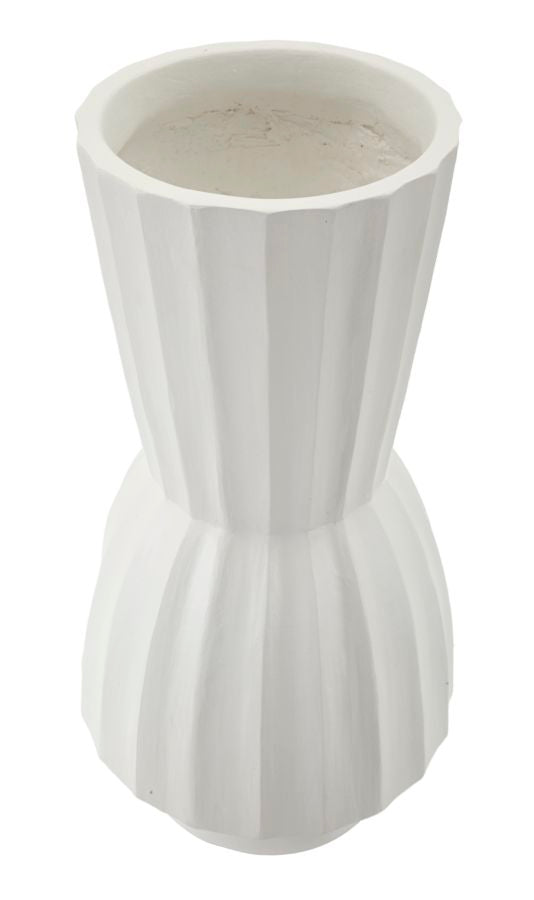 Witte magnesium vaas, ø 25x50 cm