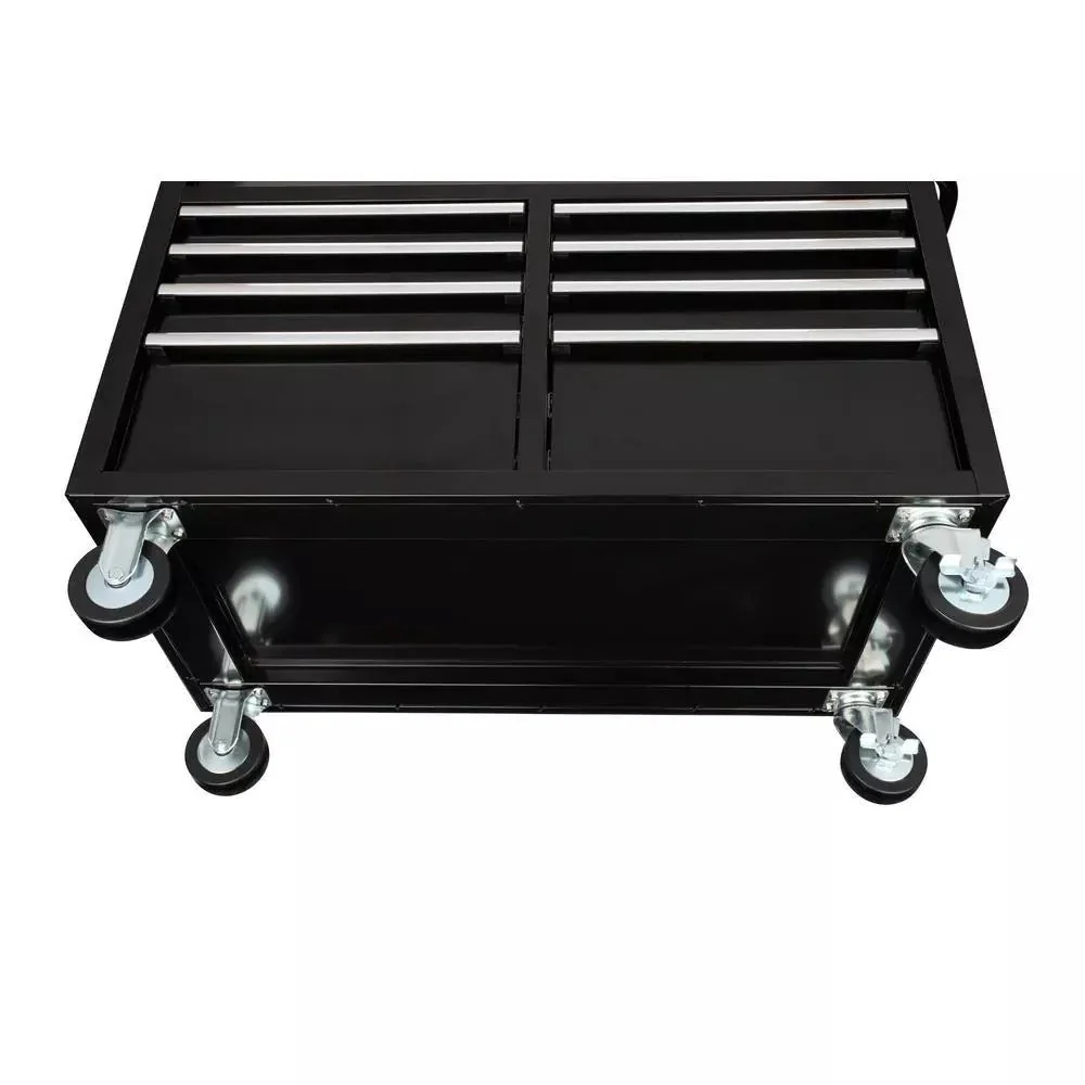 46 in. W x 24 in. D 9-Drawer Gloss Black Deep Tool Chest Mobile Workbench