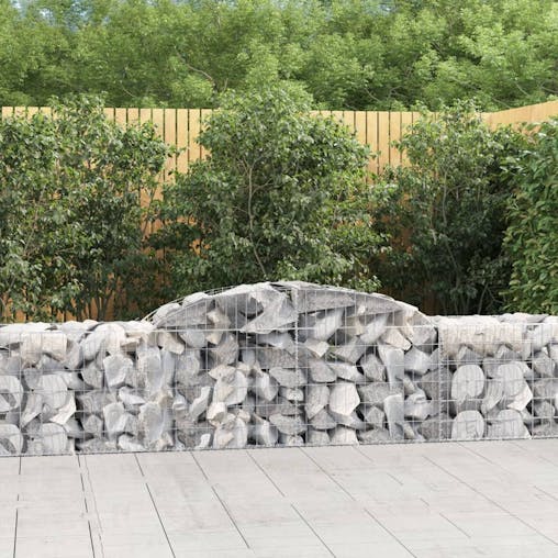 NNEVL Arched Gabion Baskets 6 pcs 300x50x60/80 cm Galvanised Iron
