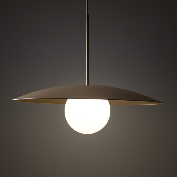 Lampa Wisząca Tk Lighting Slate beżowy sabia Talerz Kula Szklana kula